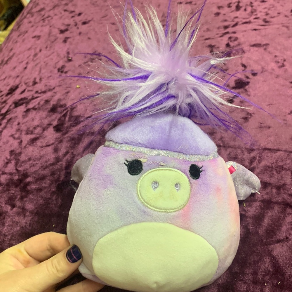 Small purple fuzzy hair unicorn squish mellow
